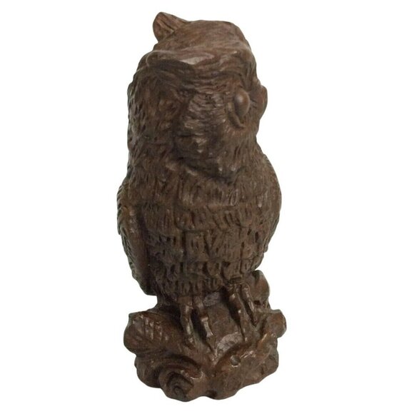 Vintage Red Mill Manufacturing Owl Figurine Molded Pecan Shells & Resin USA - Picture 5 of 6
